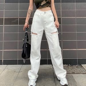 Straight Fit Cut-Out Jeans